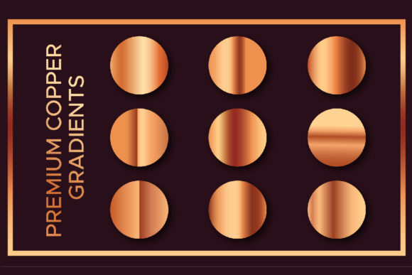 9 Premium Copper Gradients for Graphics and Print Templates