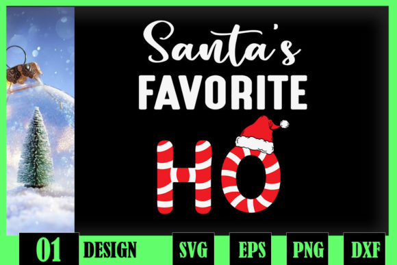 Christmas Santa's Favorite Ho Candy Cane Graphics & Crafts