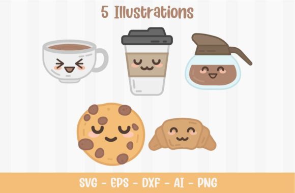 Coffee Kawaii Pack: Graphics and Illustrations for Cute Design