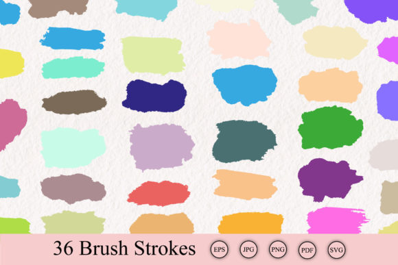Colorful Brush Strokes Bundle: Graphics & Decorative Elements