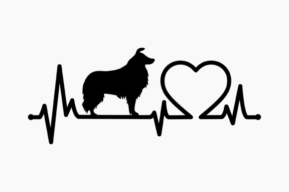 Dog Border Collie Heartbeat Graphics and Crafts