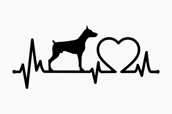 Dog Doberman Heartbeat Graphics & Crafts