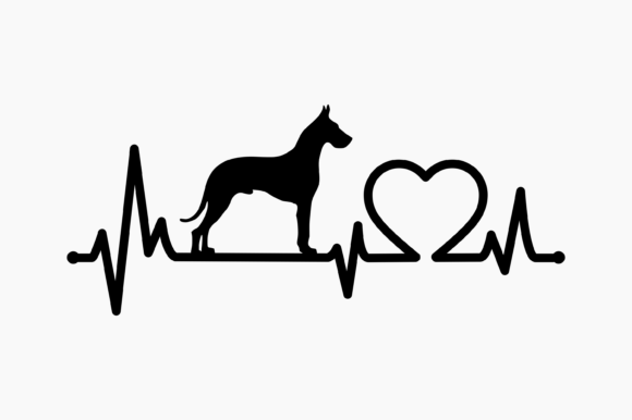 Dog Great Dane Heartbeat Graphics