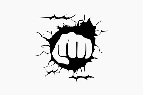 Fist Cracked Wall Graphics for Crafts