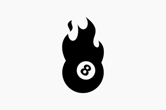 Flaming Billiard 8 Ball: Graphics for Crafts and Small Business