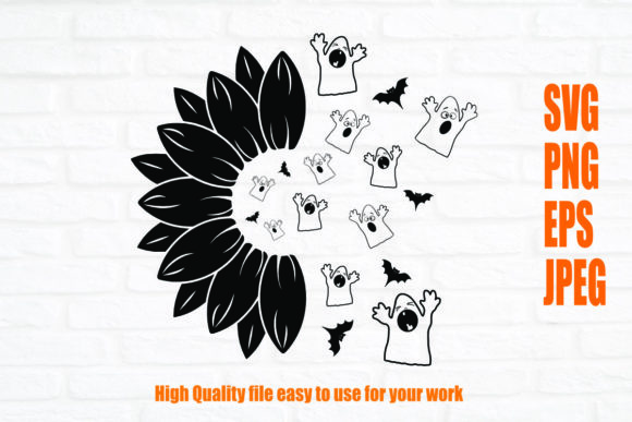 Halloween Boo with Sunflower Graphics