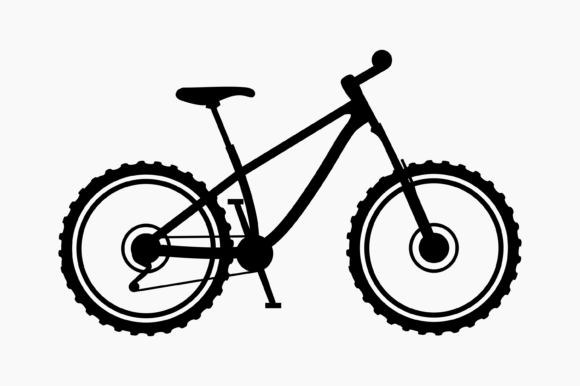 Mountain Bike Black Silhouette Graphics and Crafts