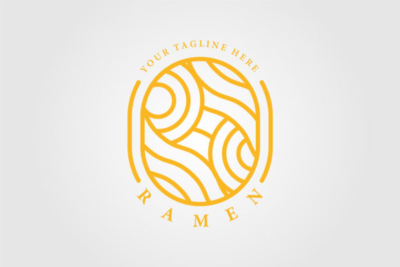 Noodles or Ramen Logo Line Art Vector