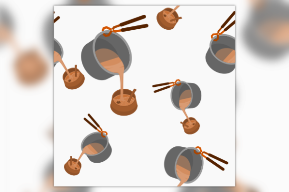Pouring Masala Chai Seamless Pattern Graphics