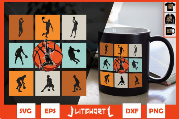 Retro Basketball Silhouette Player Graphics & Crafts