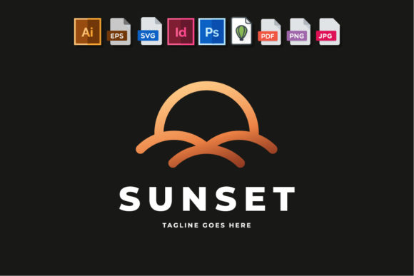 Sunset Logo for Embroidery Projects