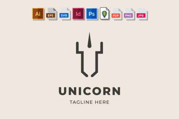 Unicorn Minimalist Logo: Graphics and Logos for Digital Sellers