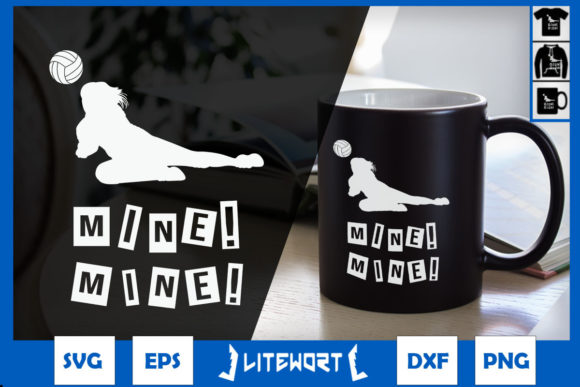 Volleyball Player Funny Volleyball Mine Graphics & Crafts